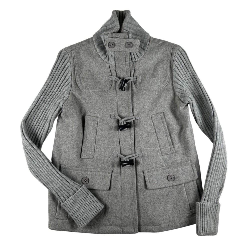 Vintage Gap Jacket Womens Small Wool Toggle Duffle Knit Sleeve Collar Ribbed
